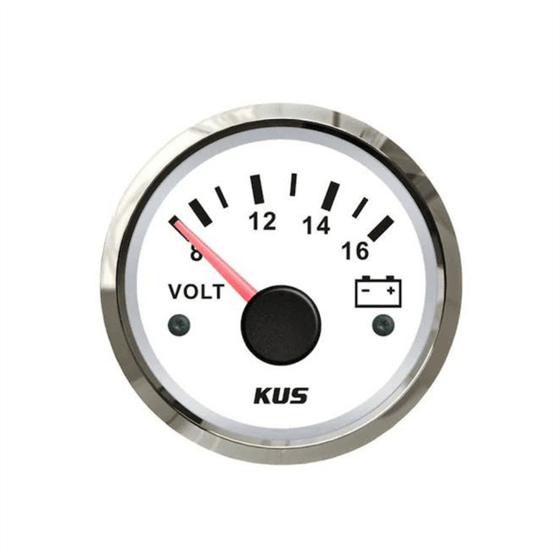 Kus Voltmetre Göstergesi Beyaz 12V 52 mm