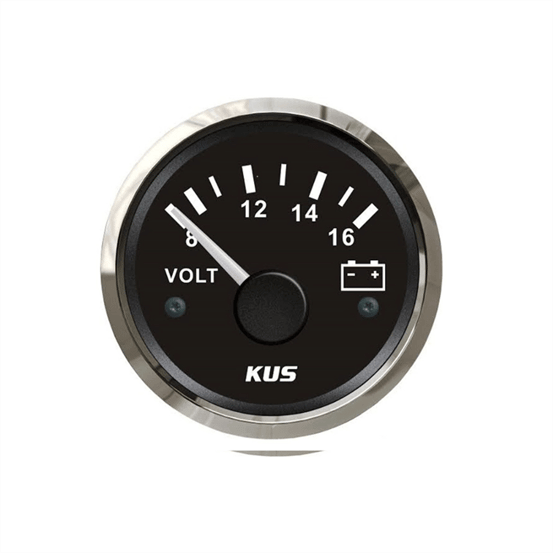 Kus Voltmetre Göstergesi Siyah 12V 52 mm